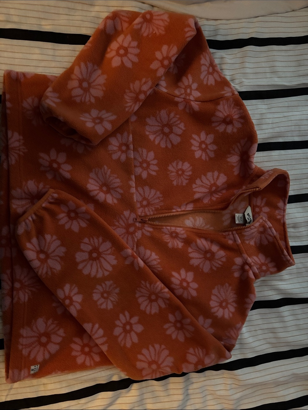 Billabong Floral cropped Fleece Sweater - Orange